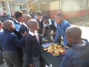 Hard at work, selling their wares